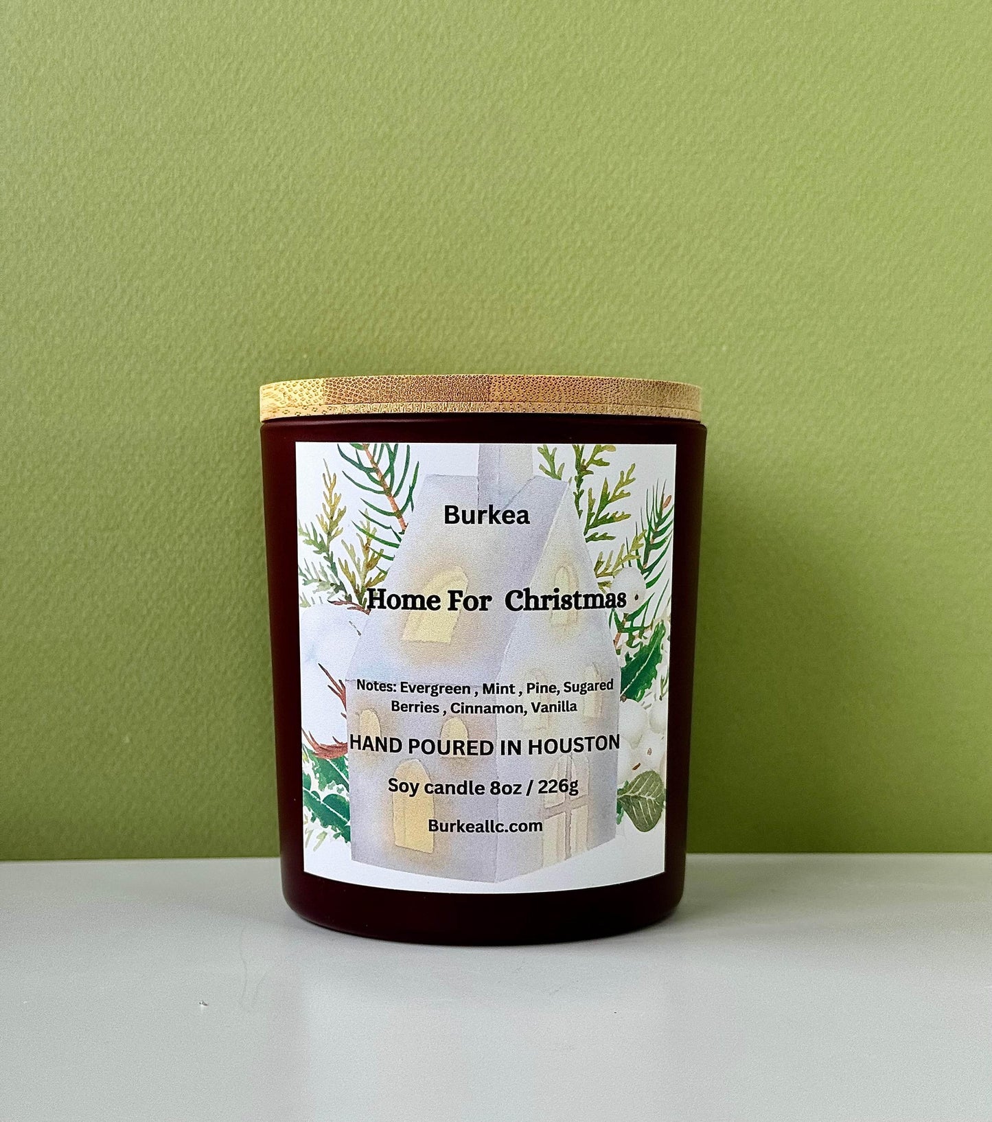 Home for Christmas 8 oz Soy candle - BURKEA LLC