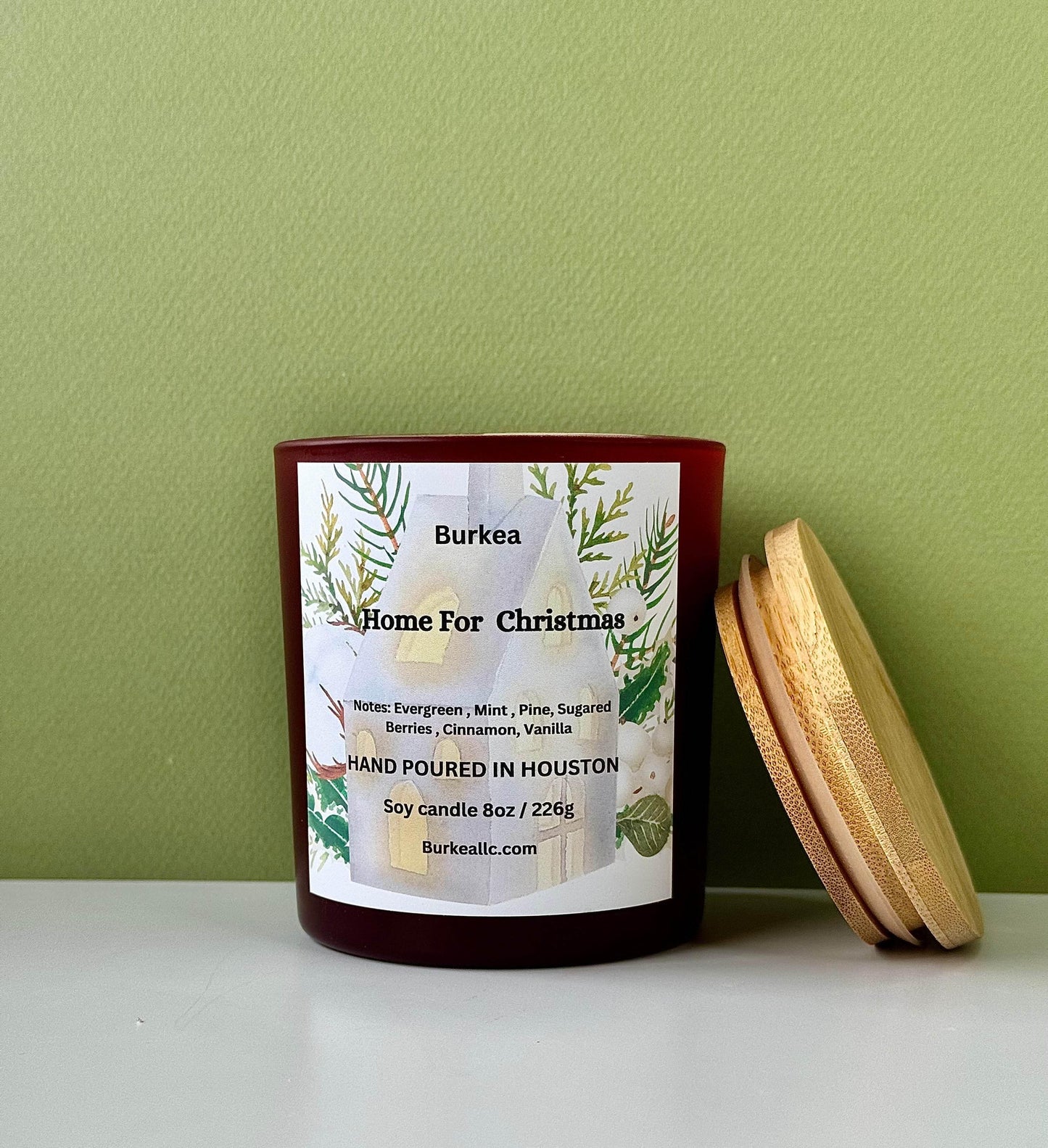 Home for Christmas 8 oz Soy candle - BURKEA LLC