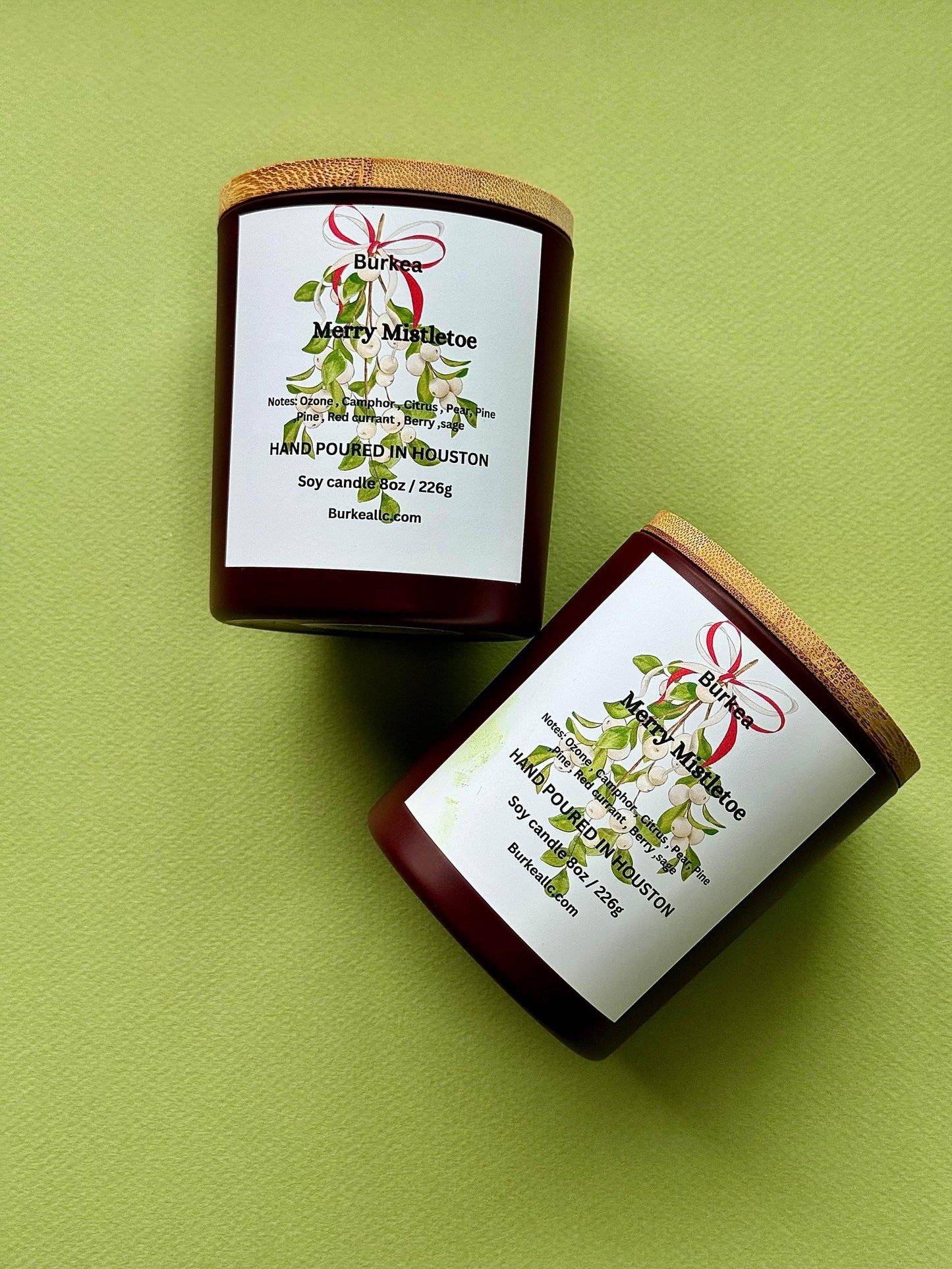 Merry Mistletoe 8 oz Soy Candle - BURKEA LLC