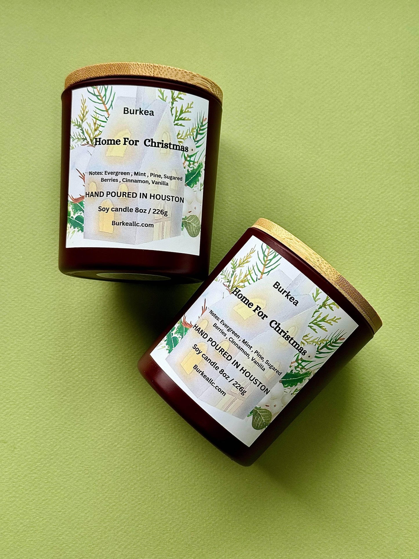 Home for Christmas 8 oz Soy candle - BURKEA LLC