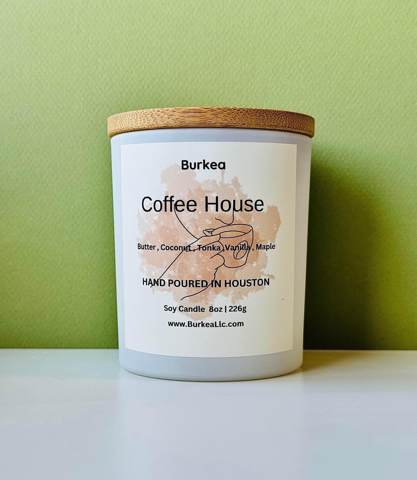 Coffee House 8oz soy candle - BURKEA LLC
