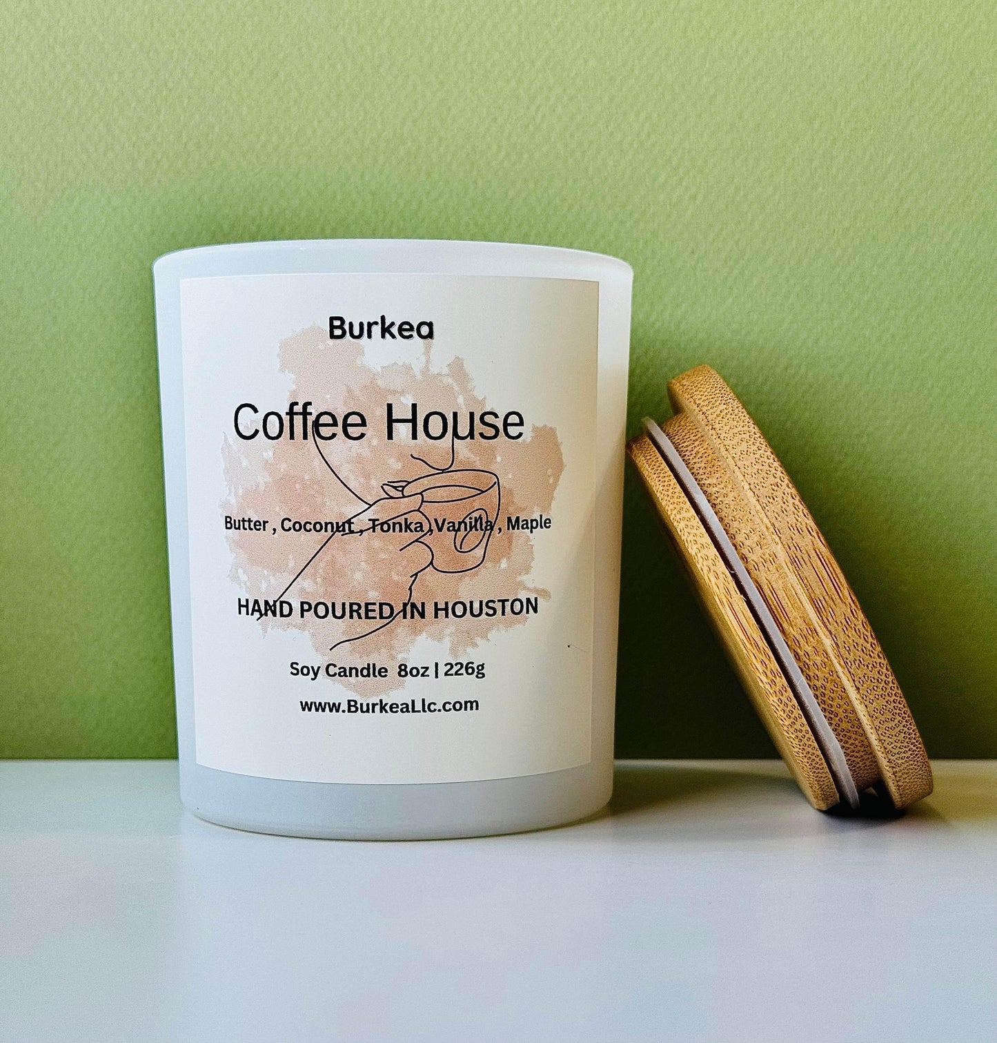 Coffee House 8oz soy candle - BURKEA LLC