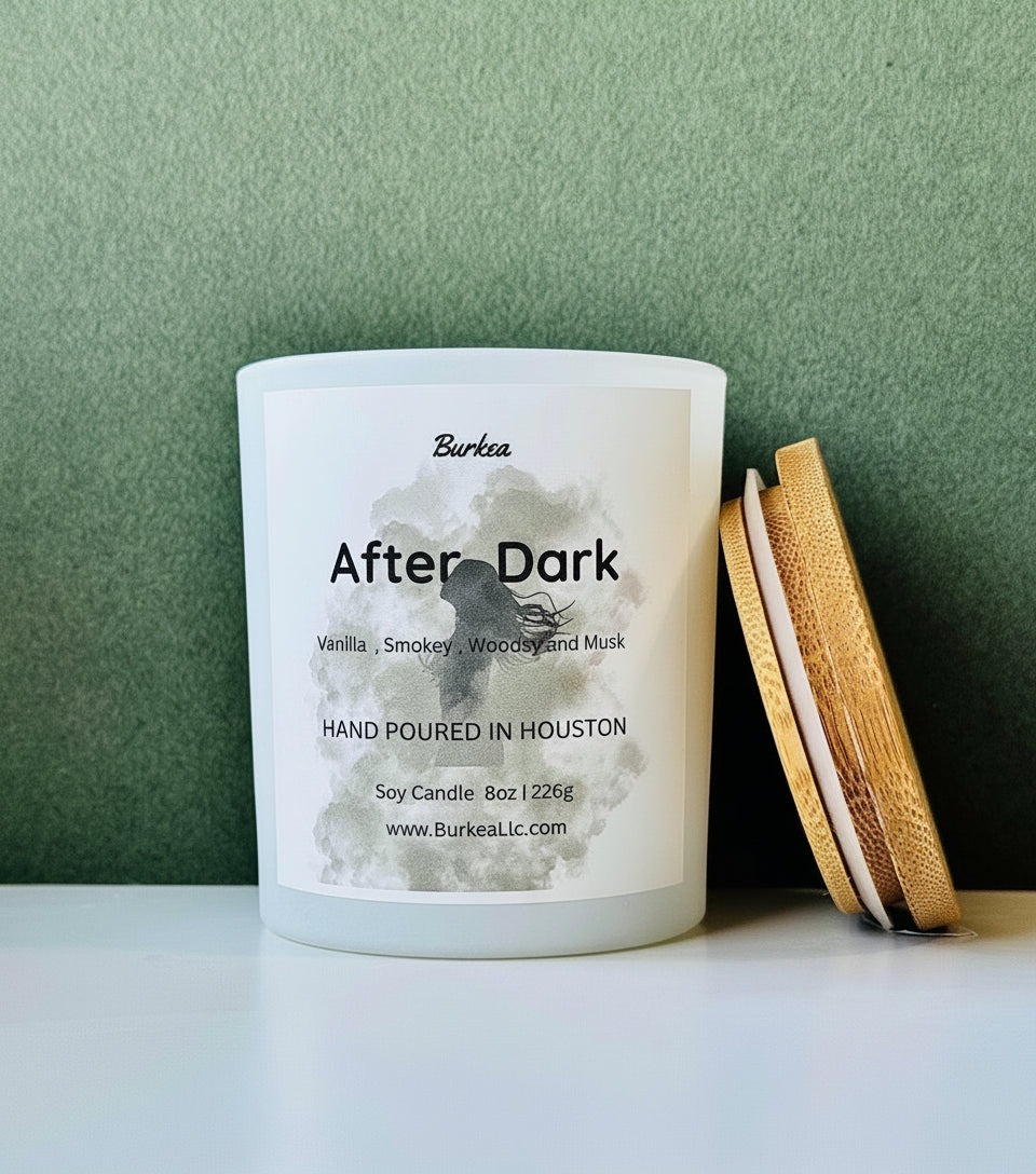 After Dark 8oz Soy Candle - BURKEA LLC