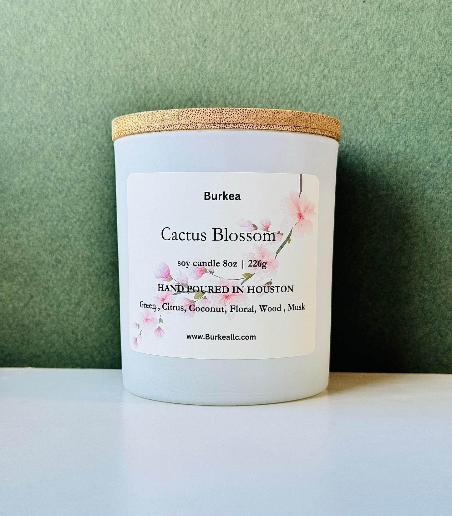 Cactus Blossom soy candle 8 oz - BURKEA LLC