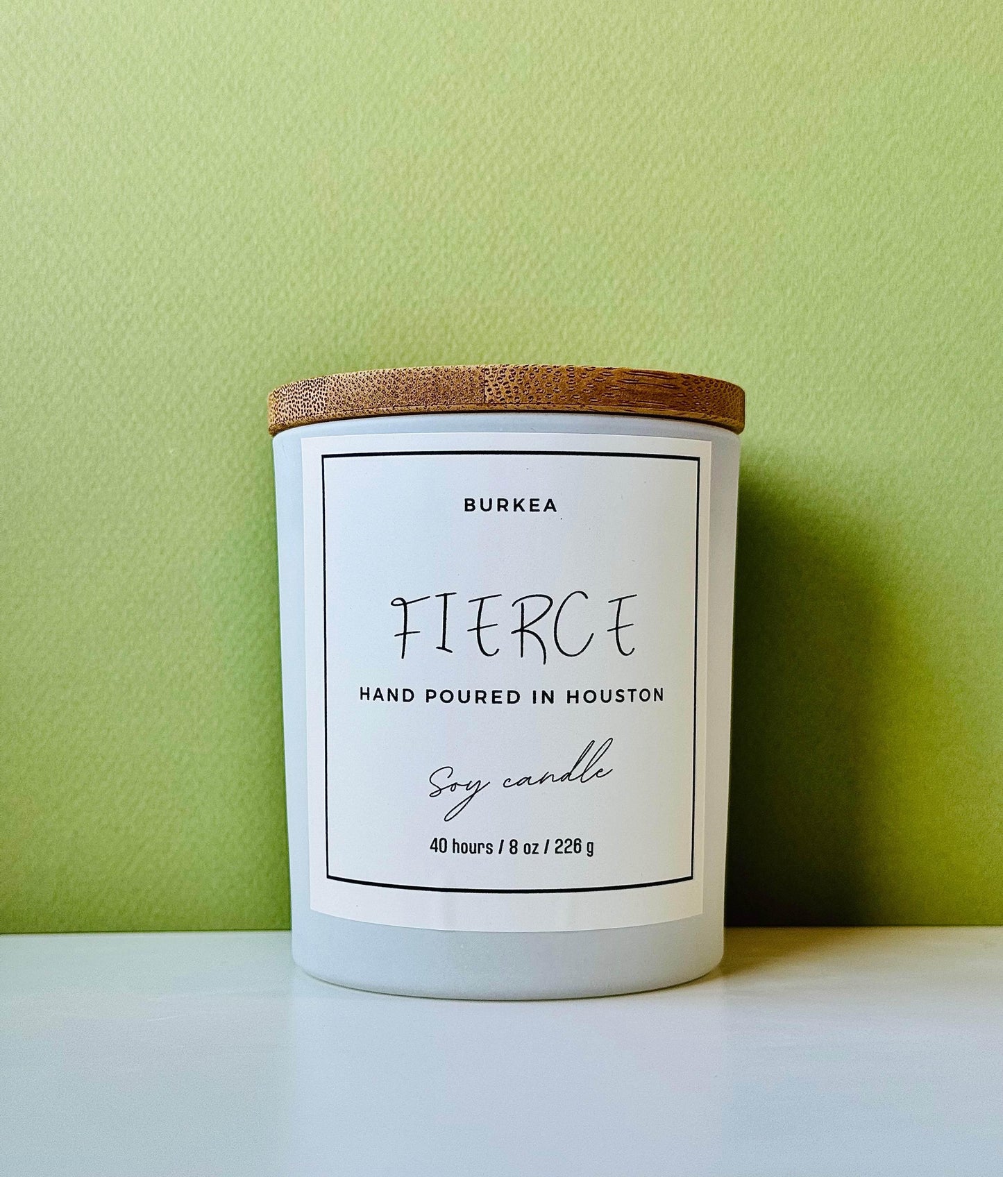 Fierce 8oz soy candle - BURKEA LLC