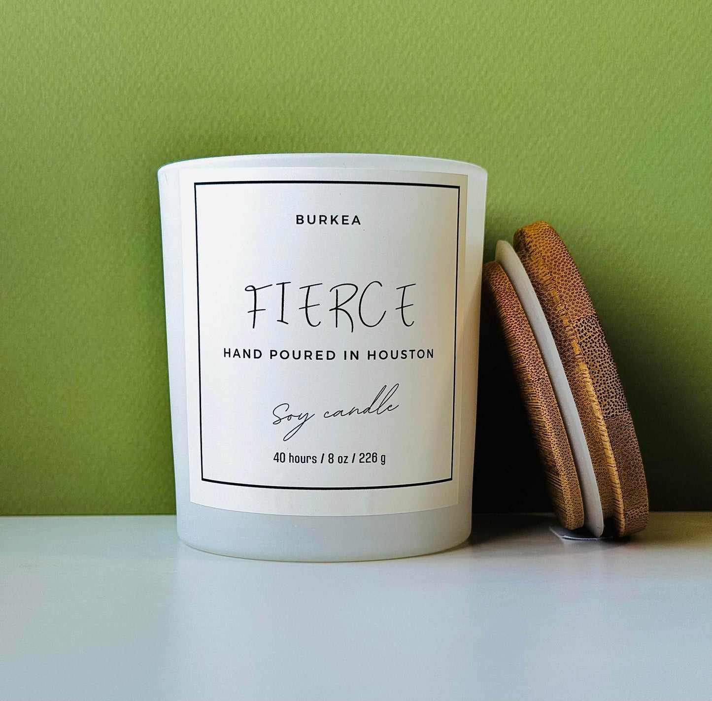 Fierce 8oz soy candle - BURKEA LLC