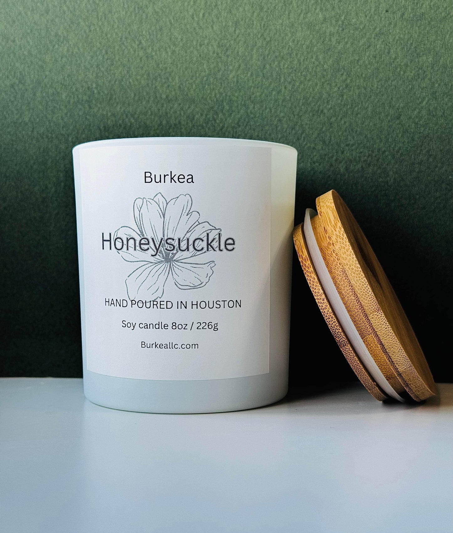 Honeysuckle 8oz soy candle - BURKEA LLC