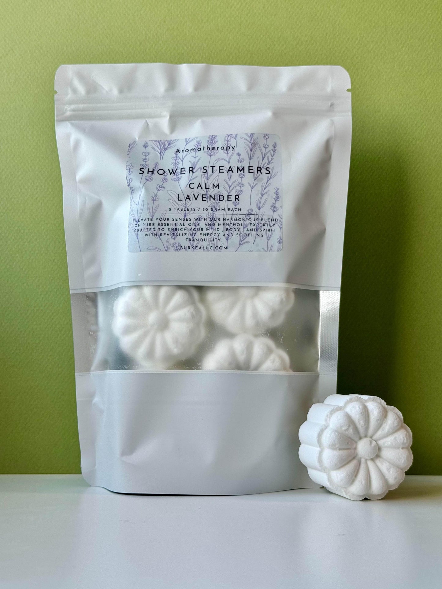 Calm Lavender Shower Steamer 5 Tables / 50 grams each - BURKEA LLC