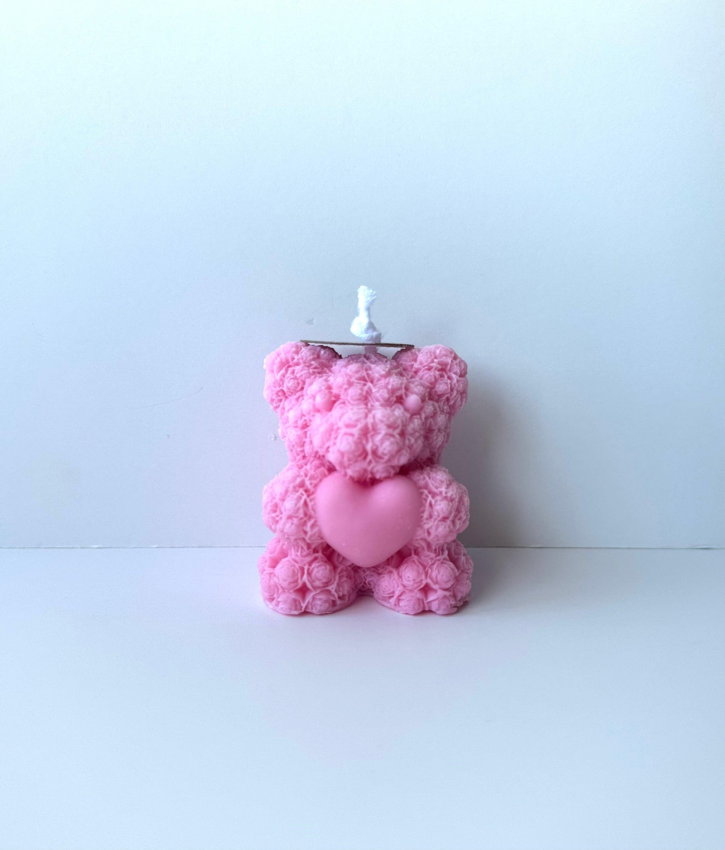 Heart Rose Bear Candle