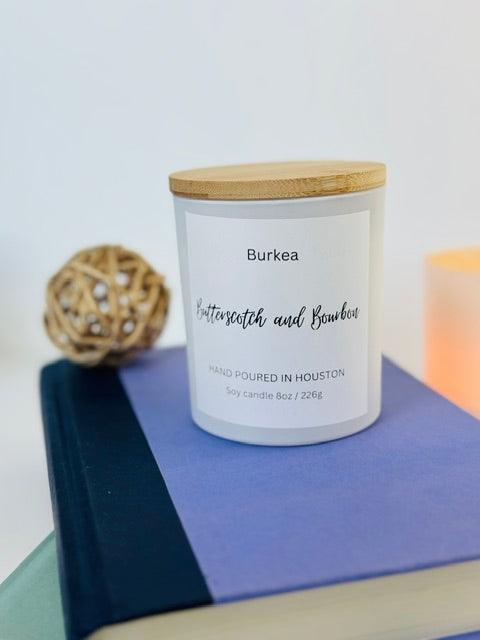Butterscotch and Bourbon 8oz soy candle - BURKEA LLC
