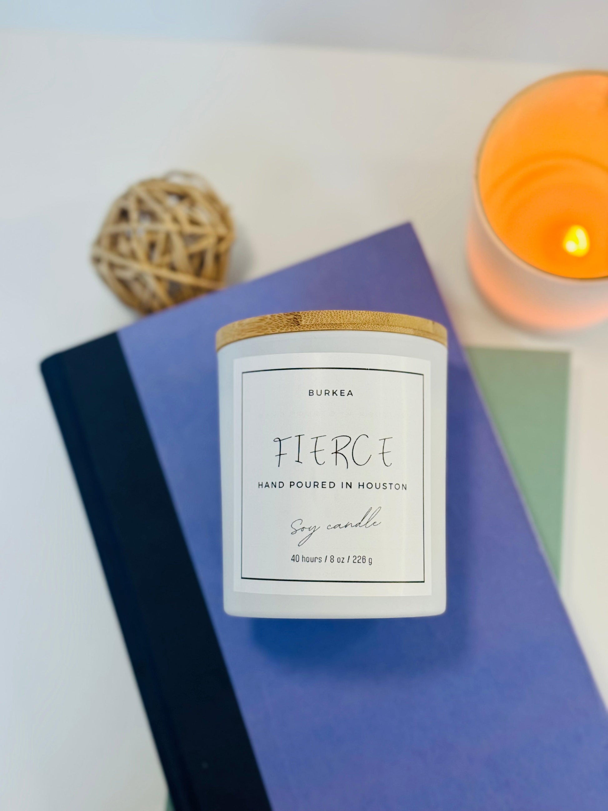 Fierce 8oz soy candle - BURKEA LLC