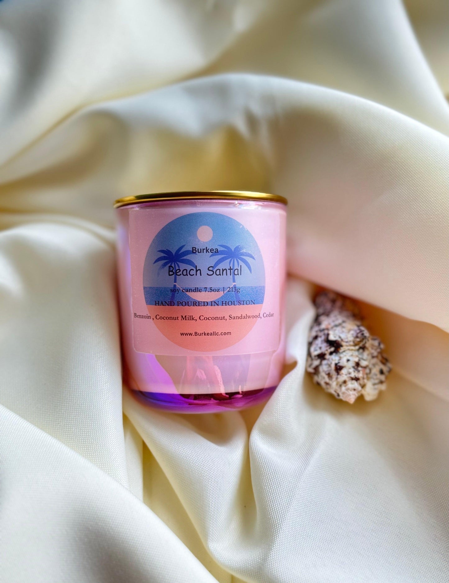 Ocean Santal soy candle 7.5 oz - BURKEA LLC