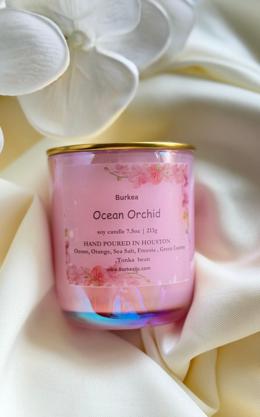 Ocean Orchid soy candle 7.5 oz - BURKEA LLC