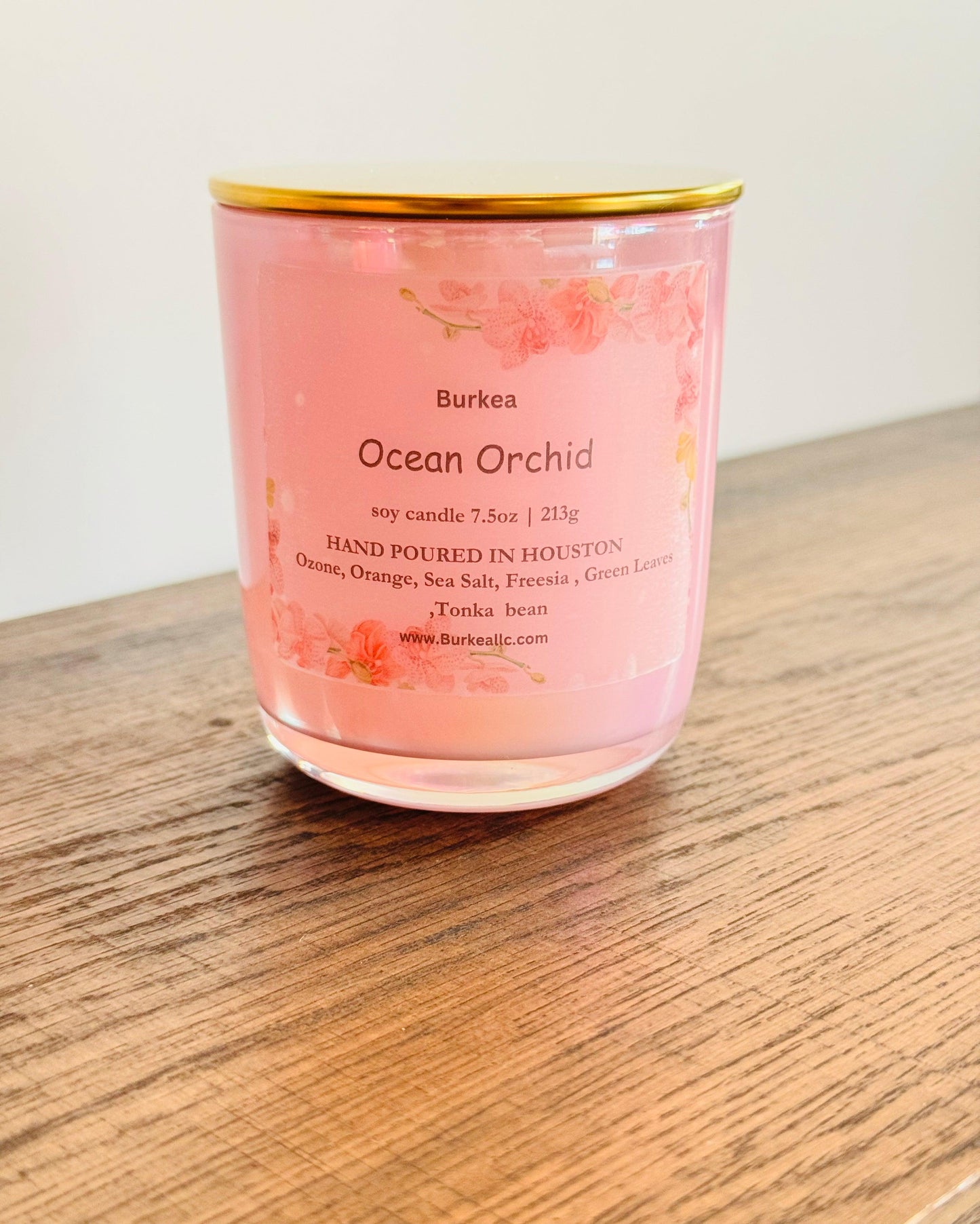 Ocean Orchid soy candle 7.5 oz - BURKEA LLC