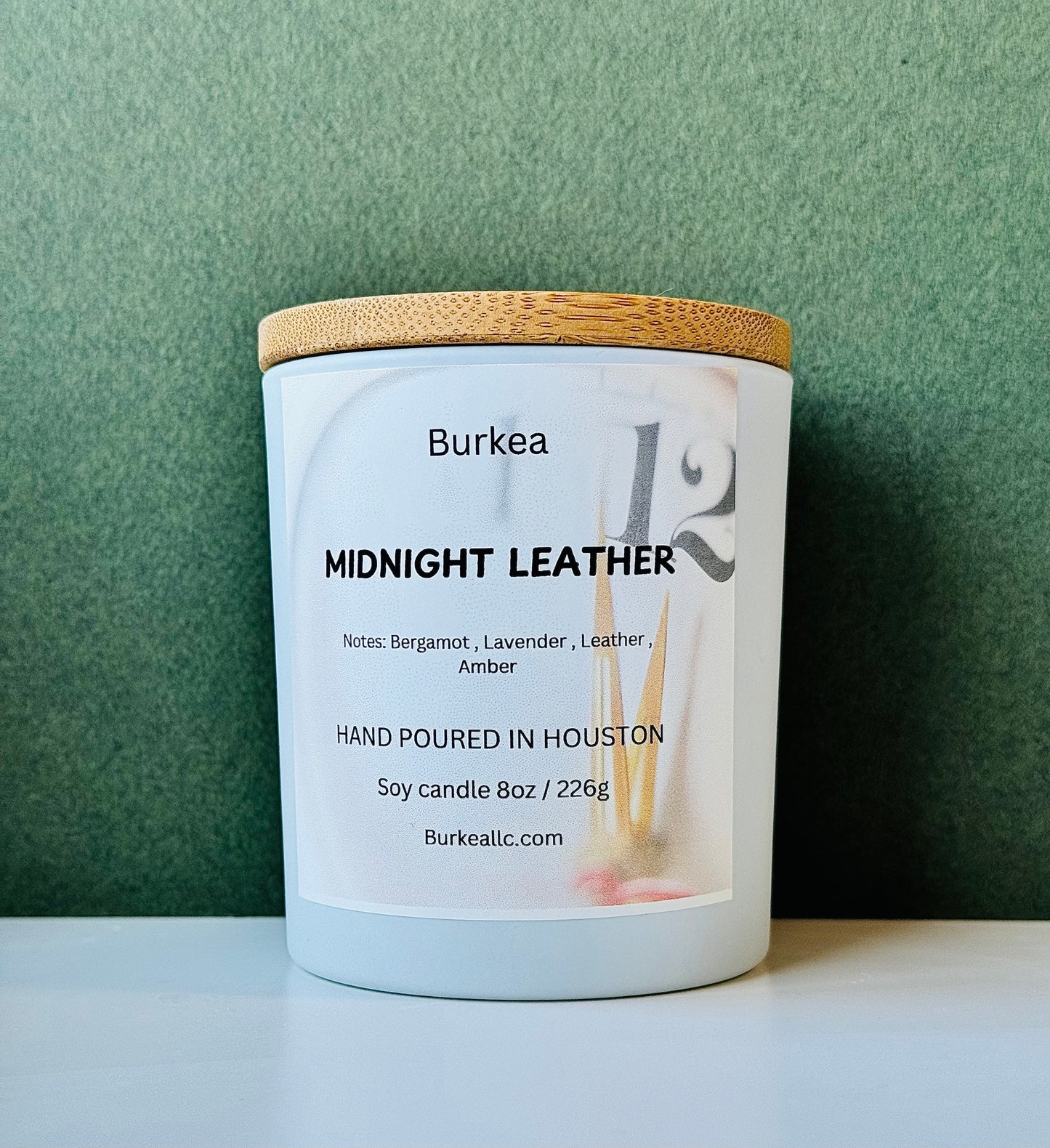 Midnight Leather 8oz Soy Candle