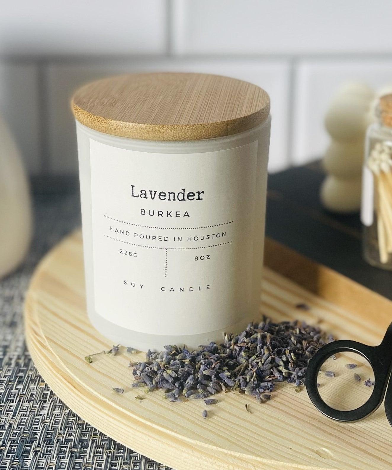 Lavender 8oz soy candle - BURKEA LLC